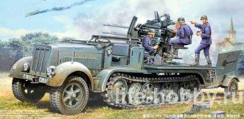01523 H   ( )    Sd.Kfz.7/1 / 2cm Flakvierling 38 Auf Selbstfahrlafette (Sd.Kfz 7/1 early version) With Sd.Auhanger 51