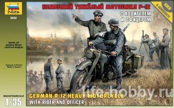 3632    BMW R-12     / German R-12 heavy motorcycle with rider and officer 