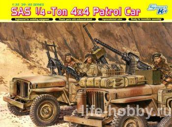 6745   1/4-         (  ) / WWII British Army SAS 1/4-Ton 4x4 Patrol Car w/2 figures