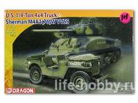 7412 U.S. Army 1/4t 4WD Truck & M4A1(76) W VVSS Sherman