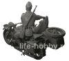 3607    -12     / BMW R-12 German Motorcycle With Sidecar and Crew 